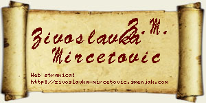 Živoslavka Mirčetović vizit kartica